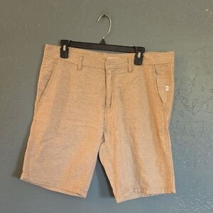 Onia Linen Men's Flat-Front Shorts in Light Brown